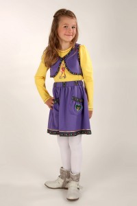 romantisches Kinderkleid-Schneewittchen-lila-gelb